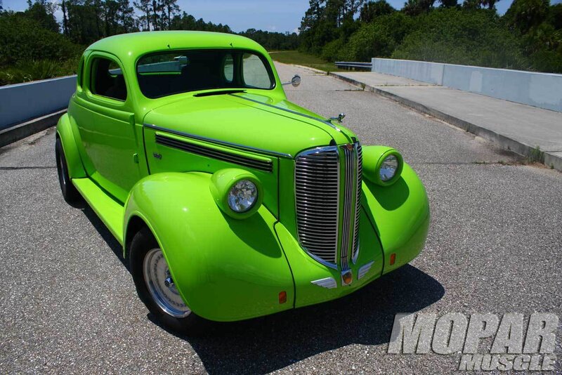 Lime Green Vintage Car