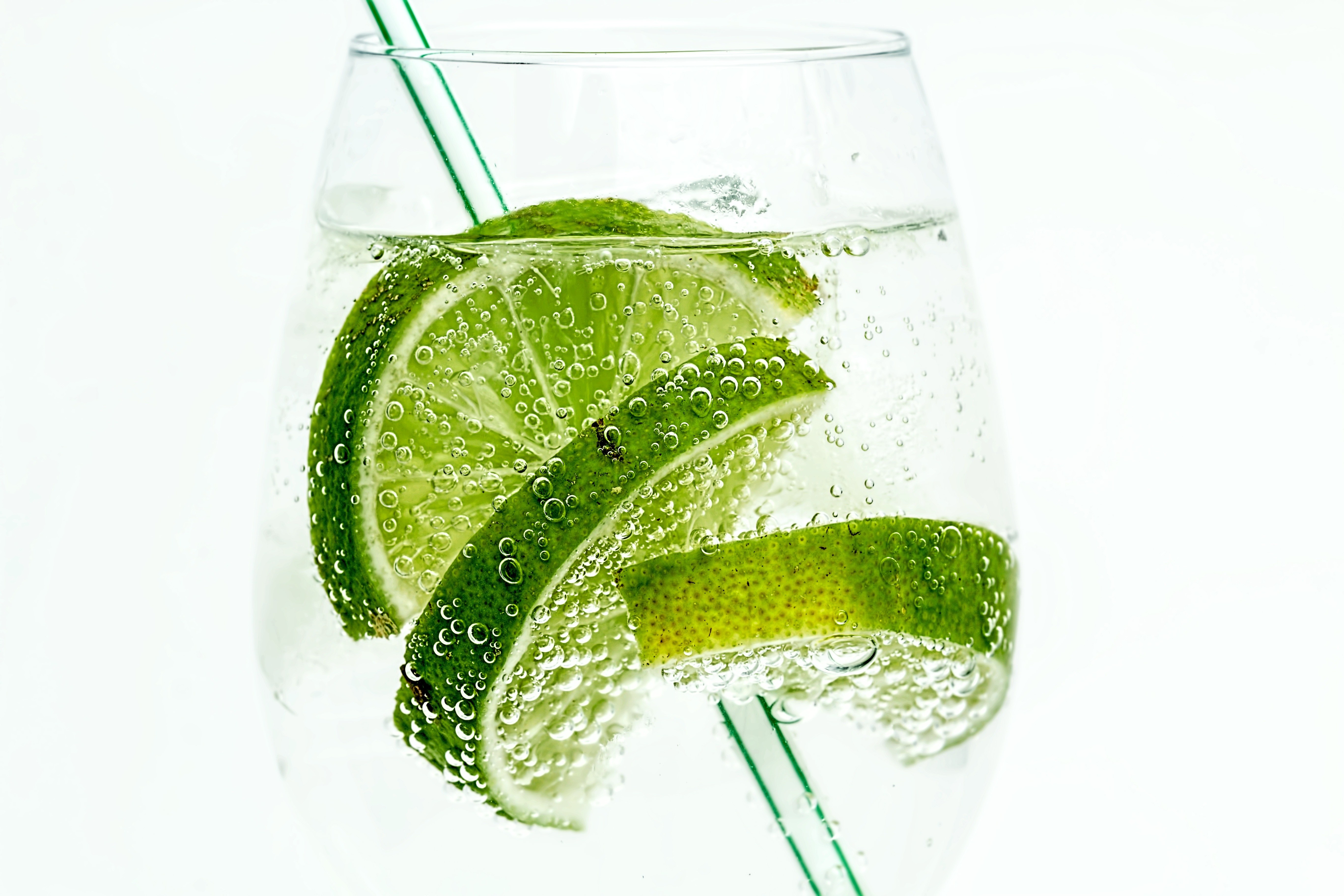 Lime in sparkling water