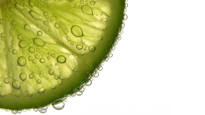Lime Slice in Liquid — Green, Clean