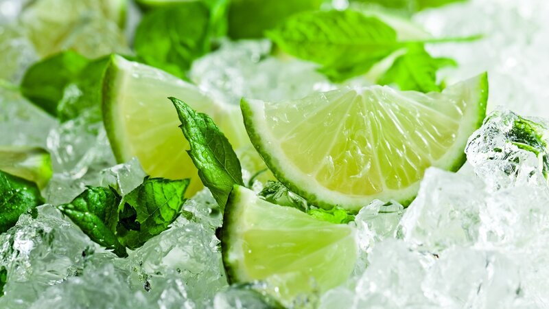 Lime Slices and Mint