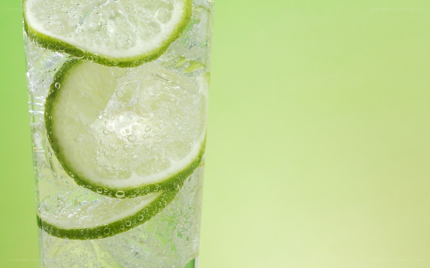 Lime soda in a glass