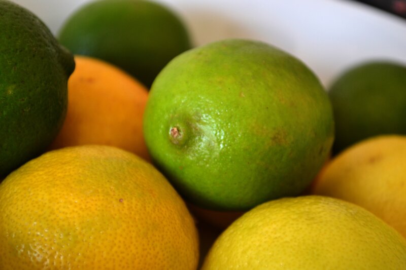 Limes and Lemons in Bowl — Green