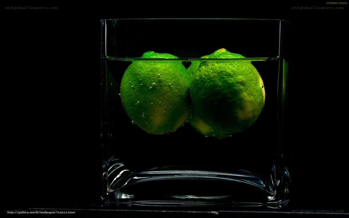 limes in a glass of water