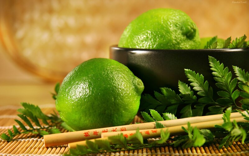 Limes with Green Herbs