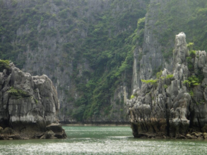 Limestone cliffs in a bay