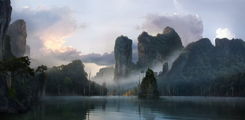 Limestone Karst Formations — Green, Serene