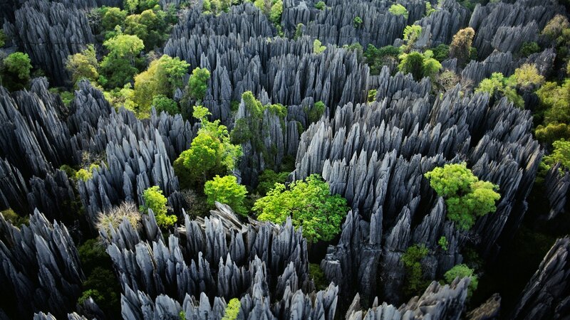 Limestone Karst Formations — Green