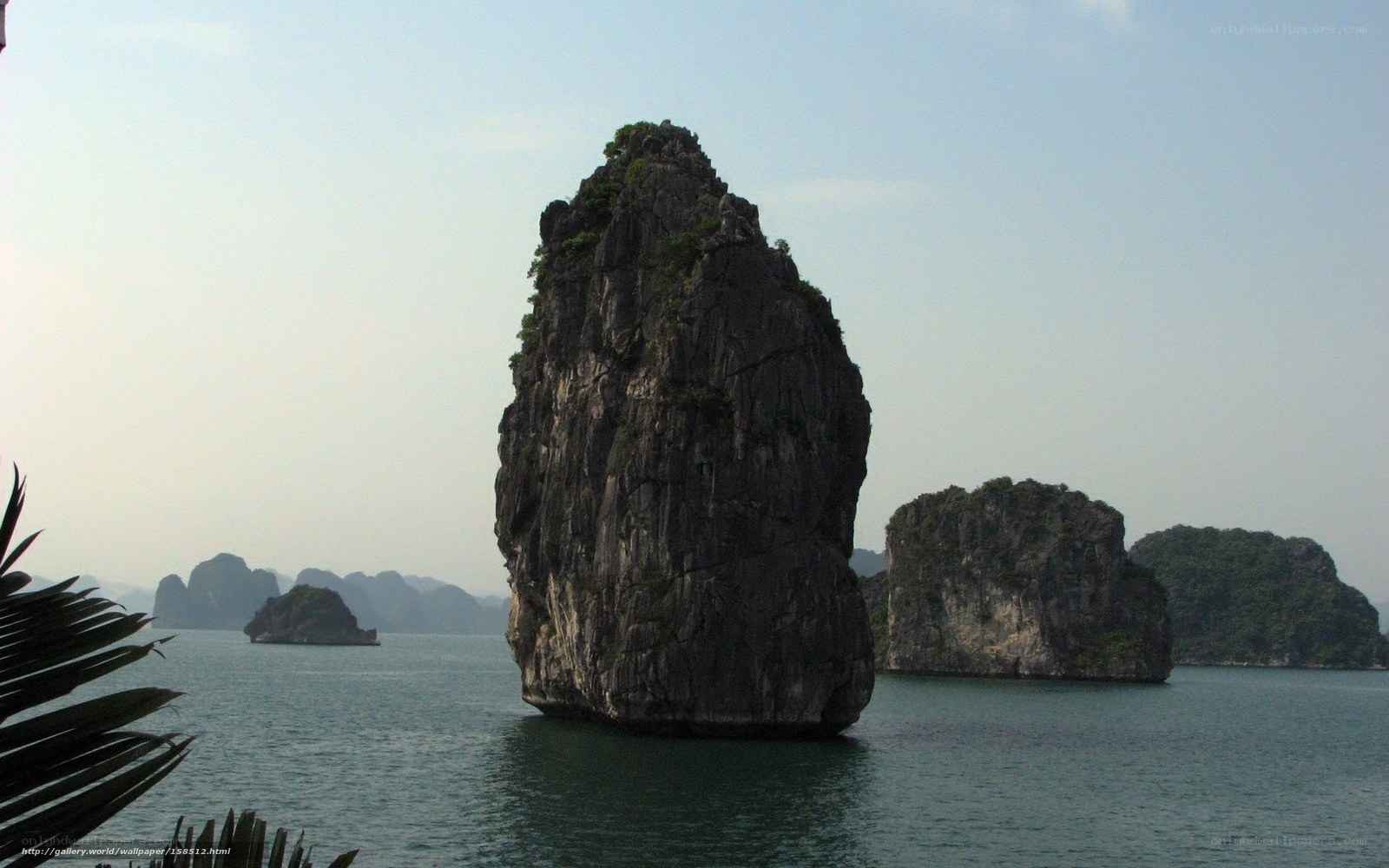 Limestone karst formations in Ha Long Bay