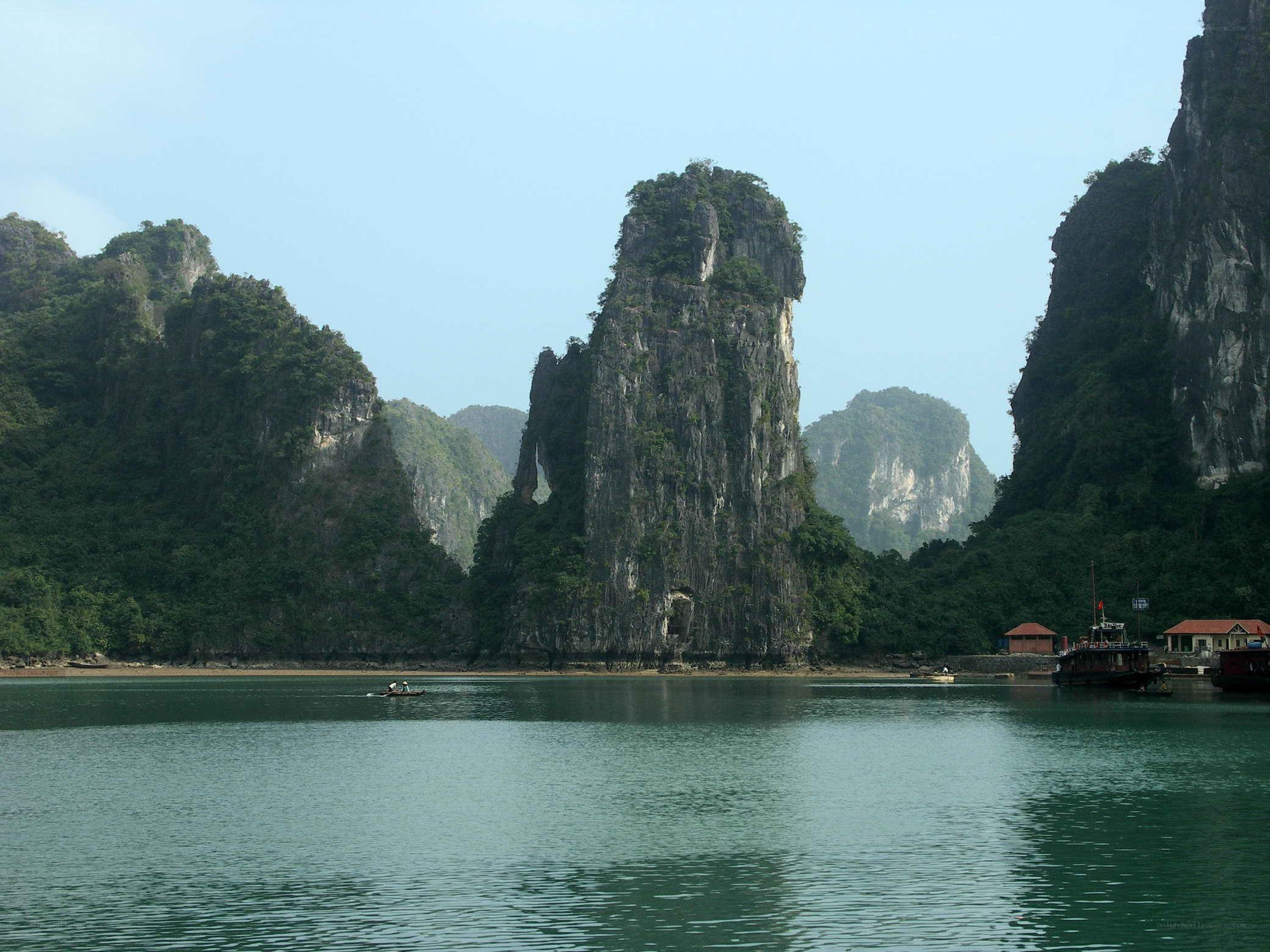 Limestone karsts in Ha Long Bay