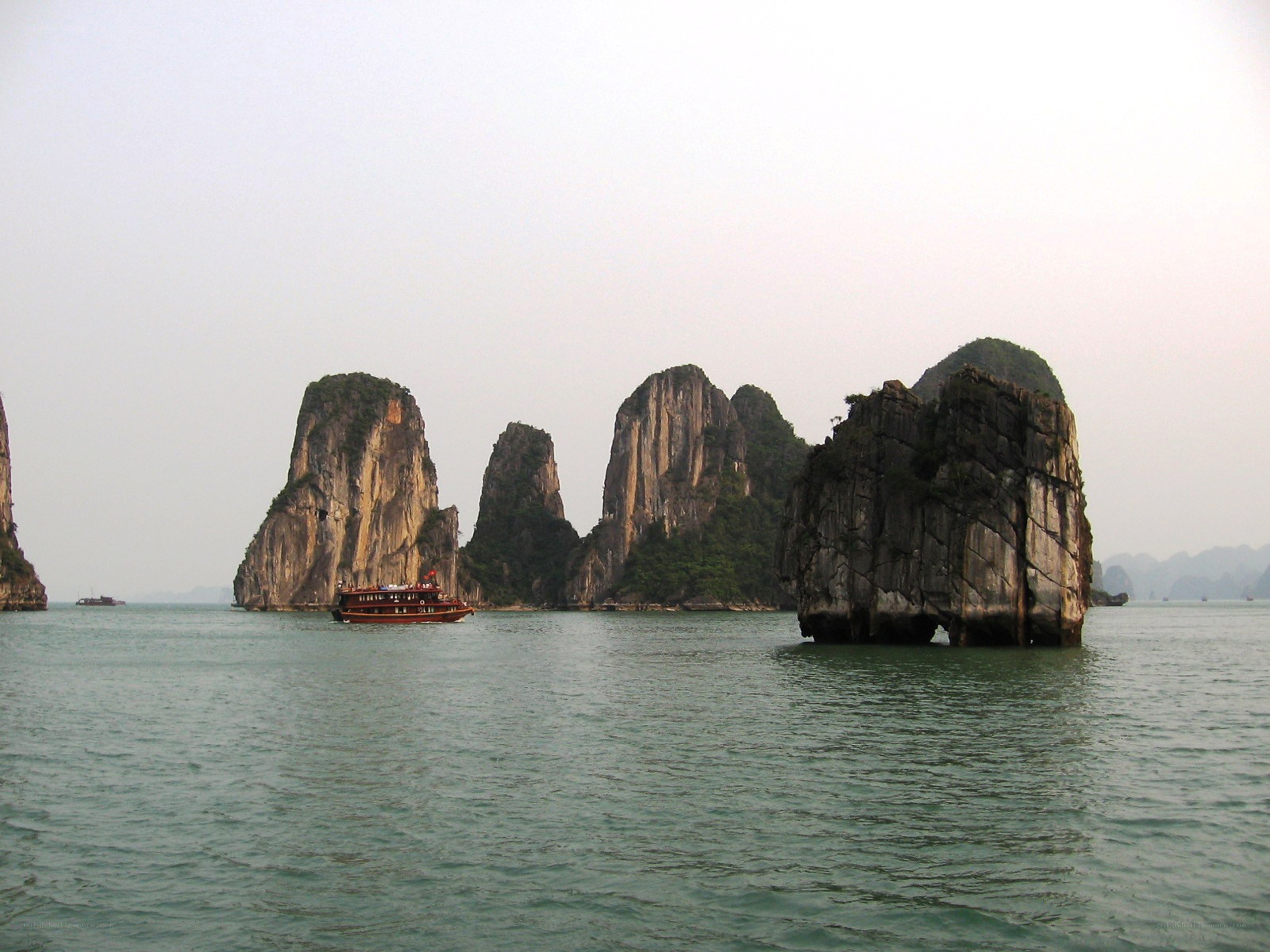 Limestone karsts in Ha Long Bay