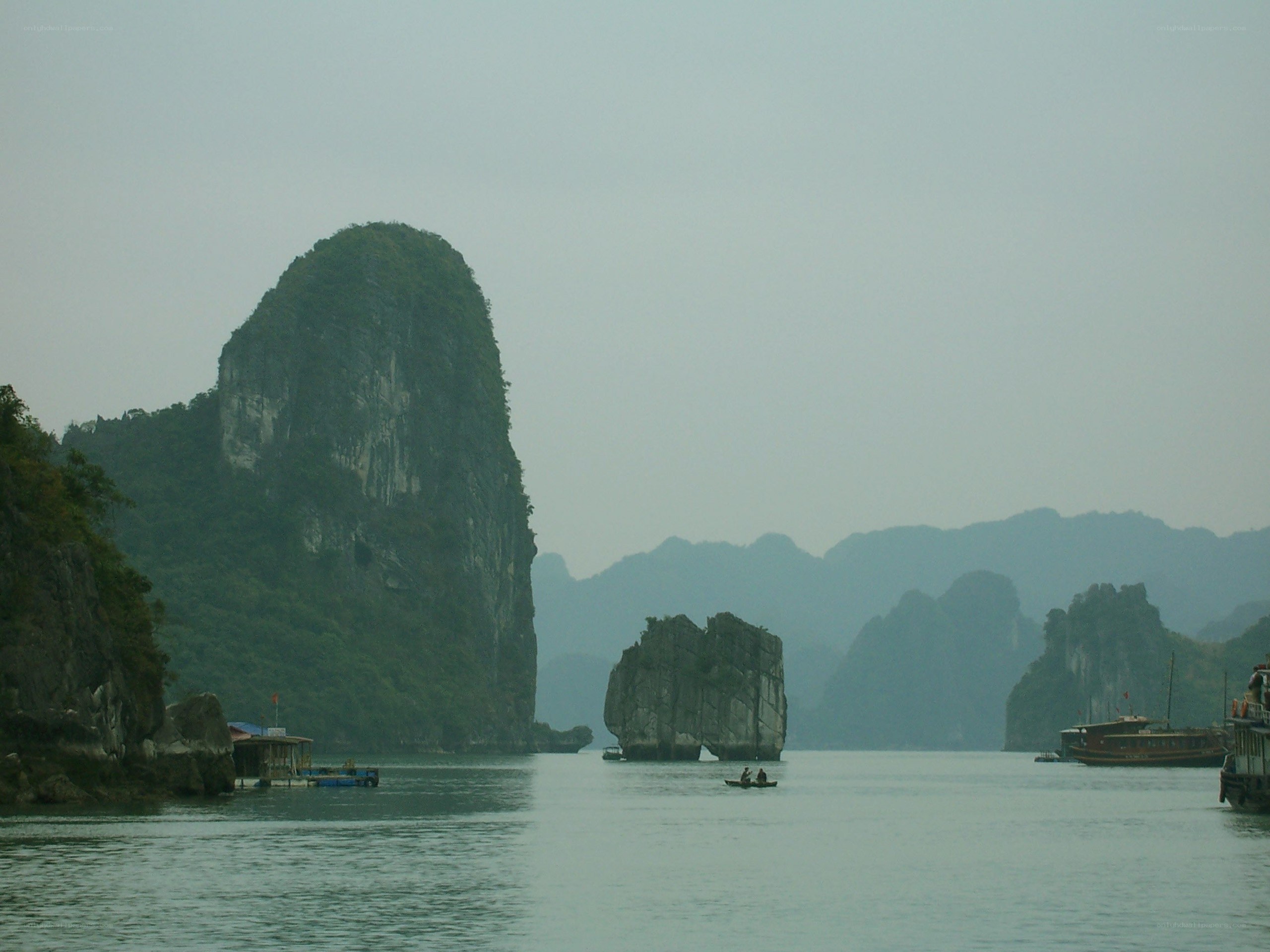 Limestone karsts in Ha Long Bay