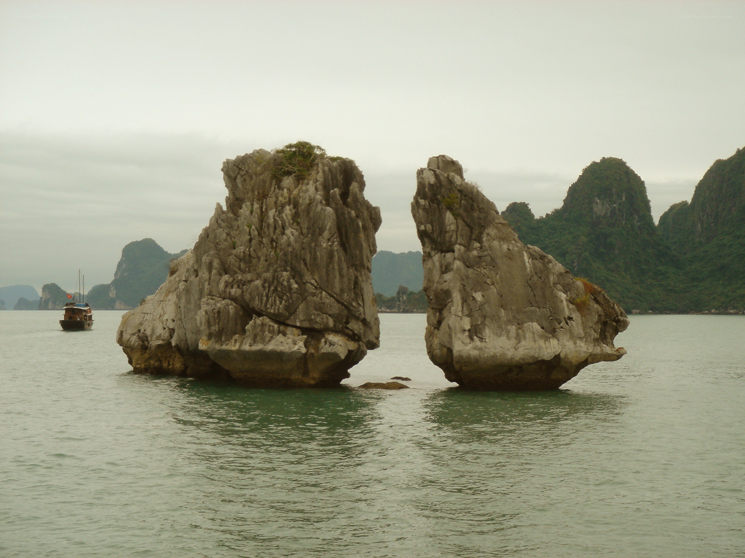 Limestone rocks in Ha Long Bay