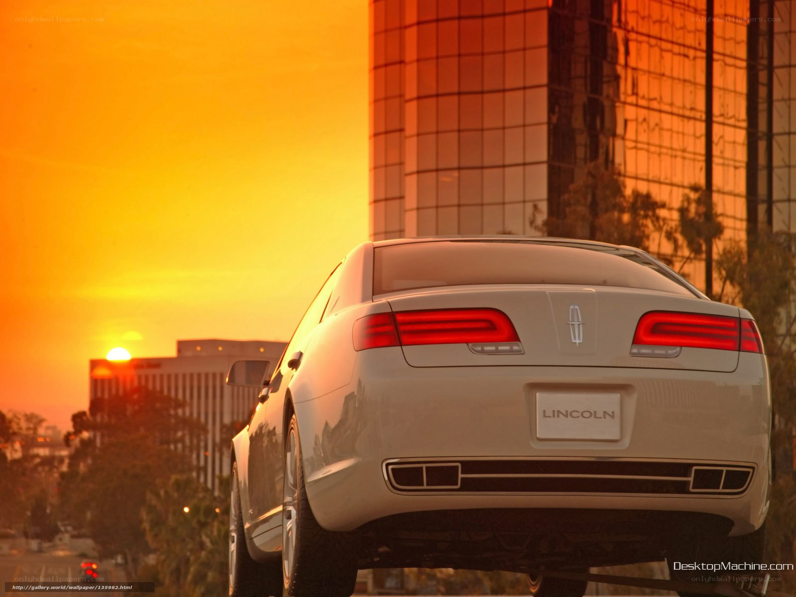 Lincoln car at sunset