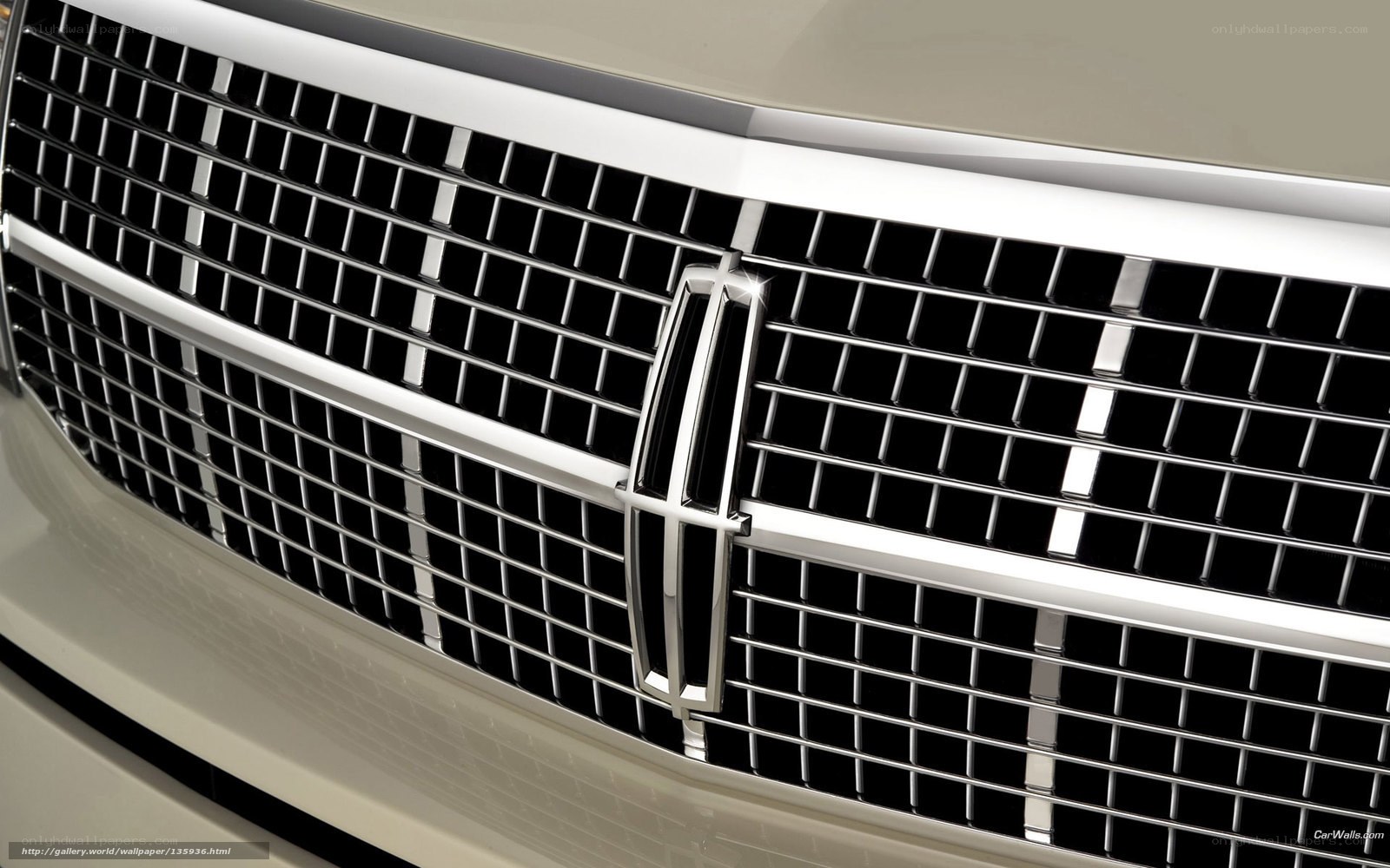 Lincoln car grille close-up