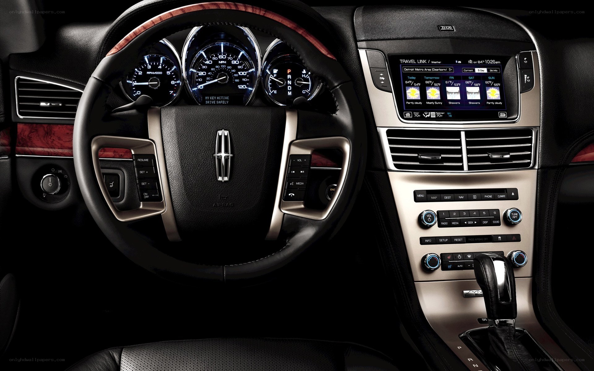 Lincoln car interior dashboard