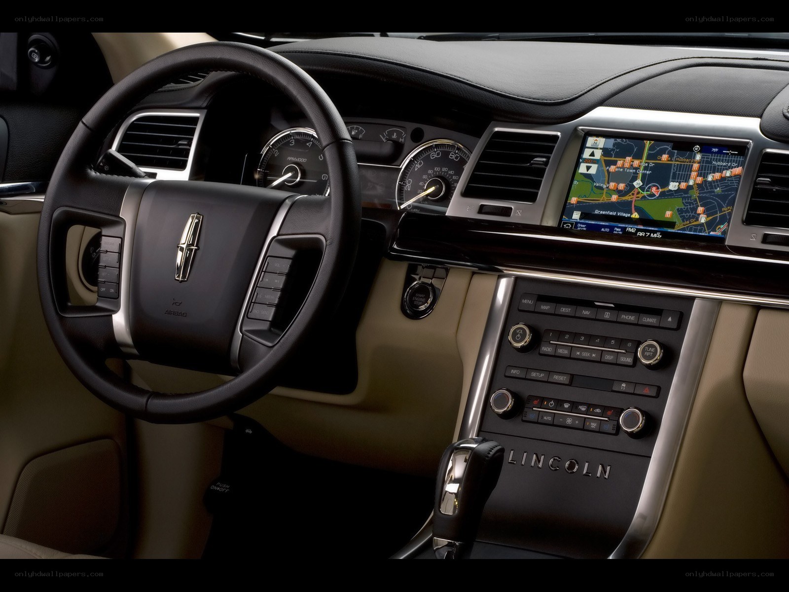 Lincoln car interior dashboard