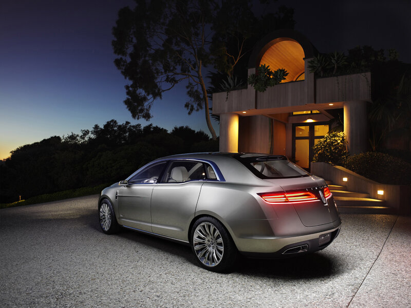 Lincoln concept car at night