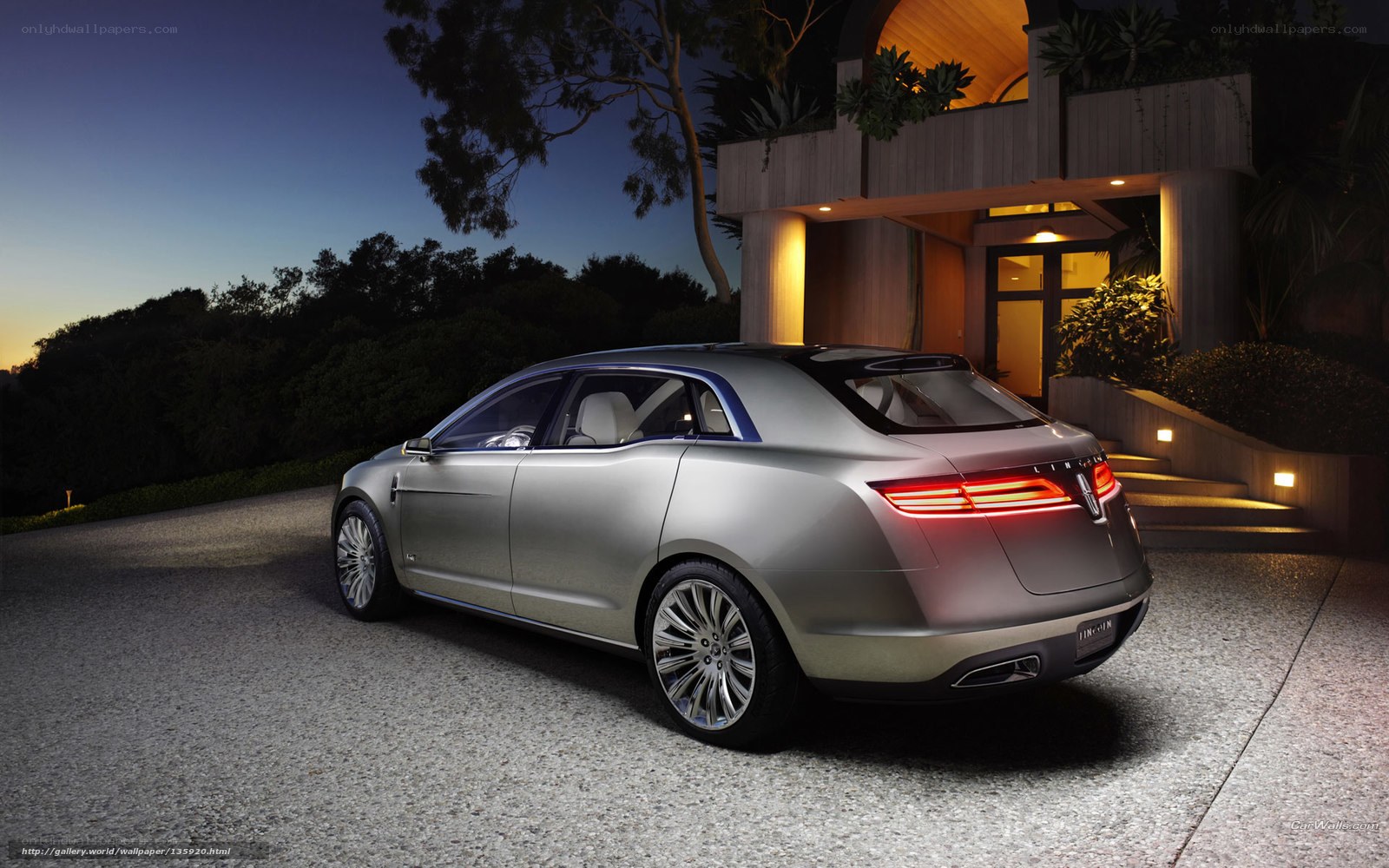 Lincoln concept car at night