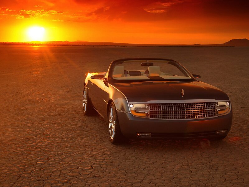 Lincoln concept car at sunset