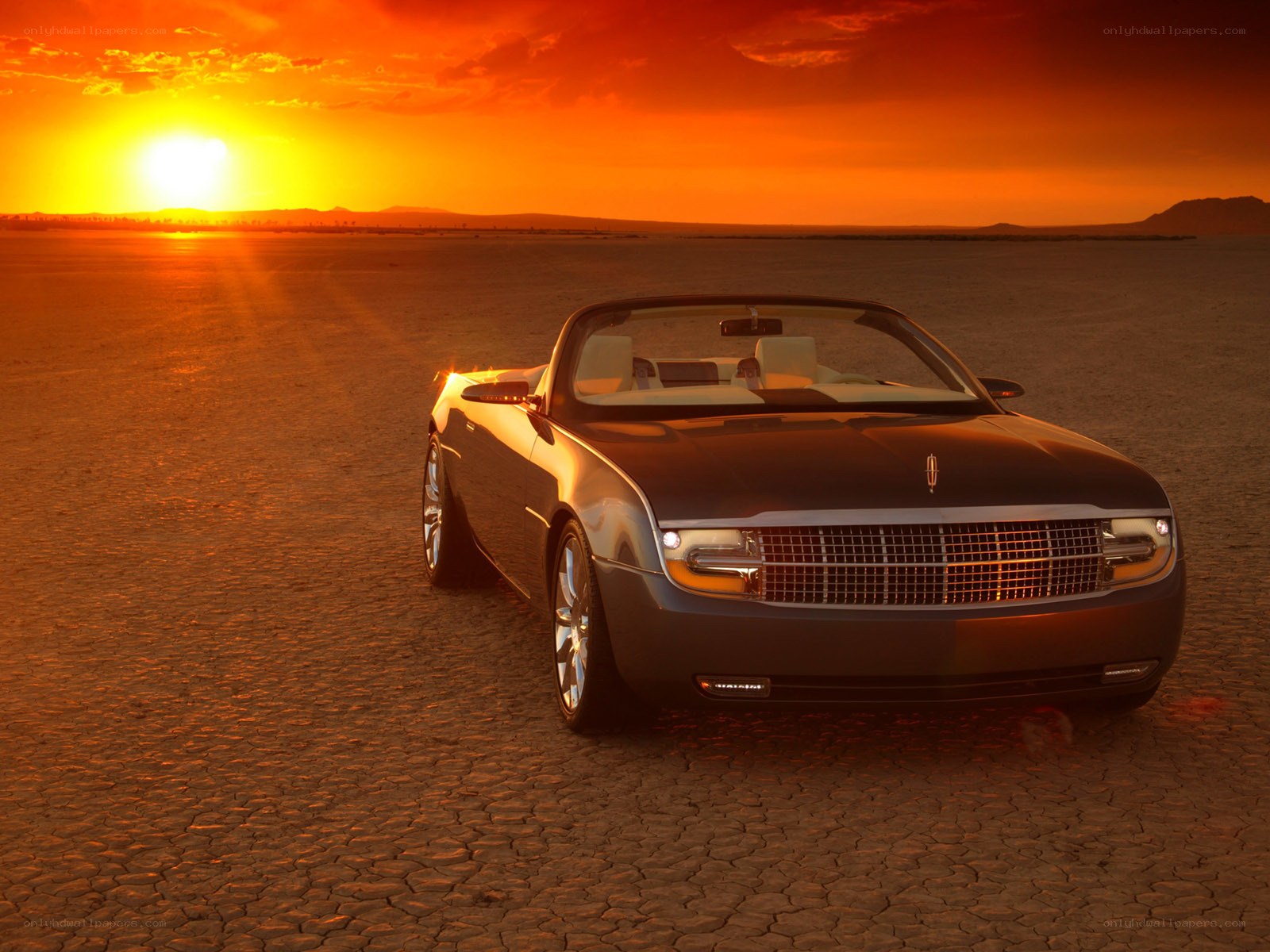 Lincoln concept car at sunset