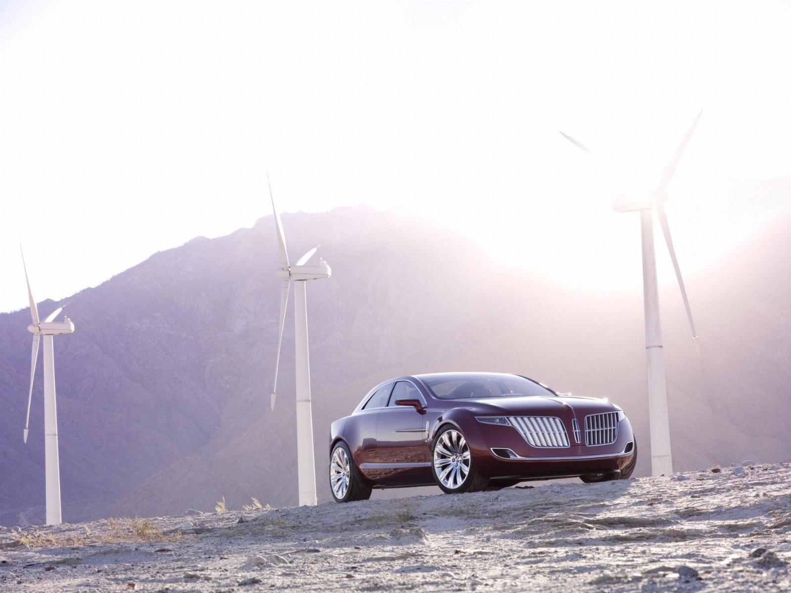 Lincoln concept car in desert