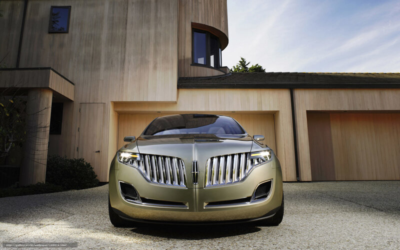 Lincoln concept car in front of house