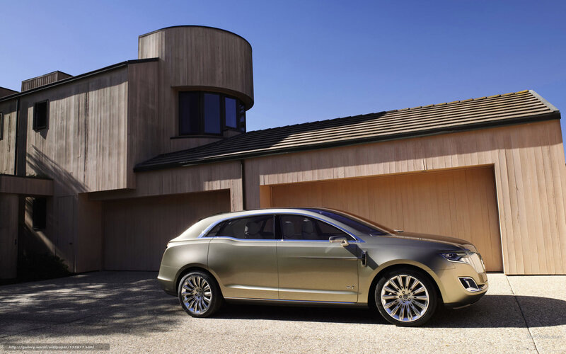 Lincoln concept car in front of modern house