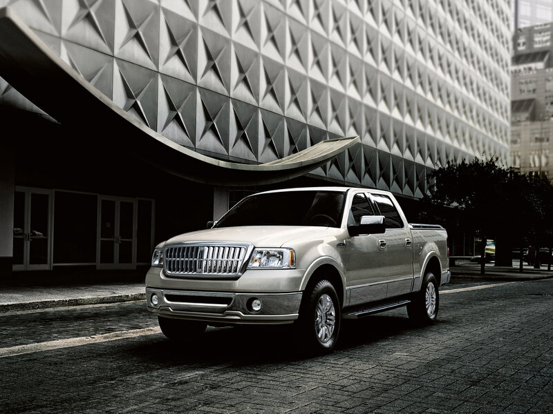 Lincoln pickup truck in city