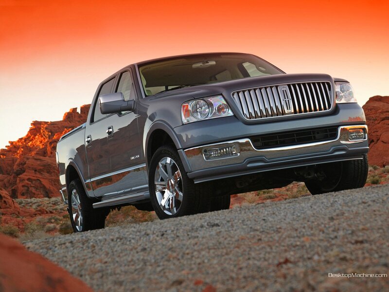 Lincoln pickup truck in desert