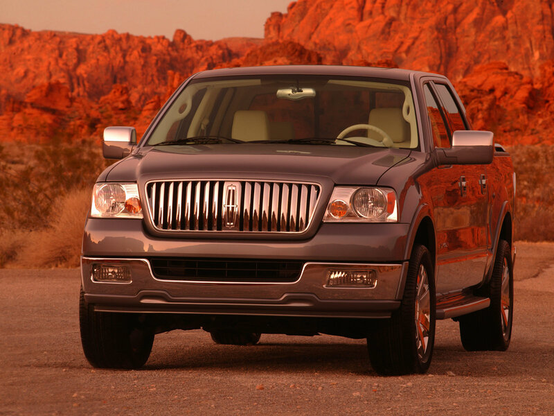 Lincoln pickup truck in desert