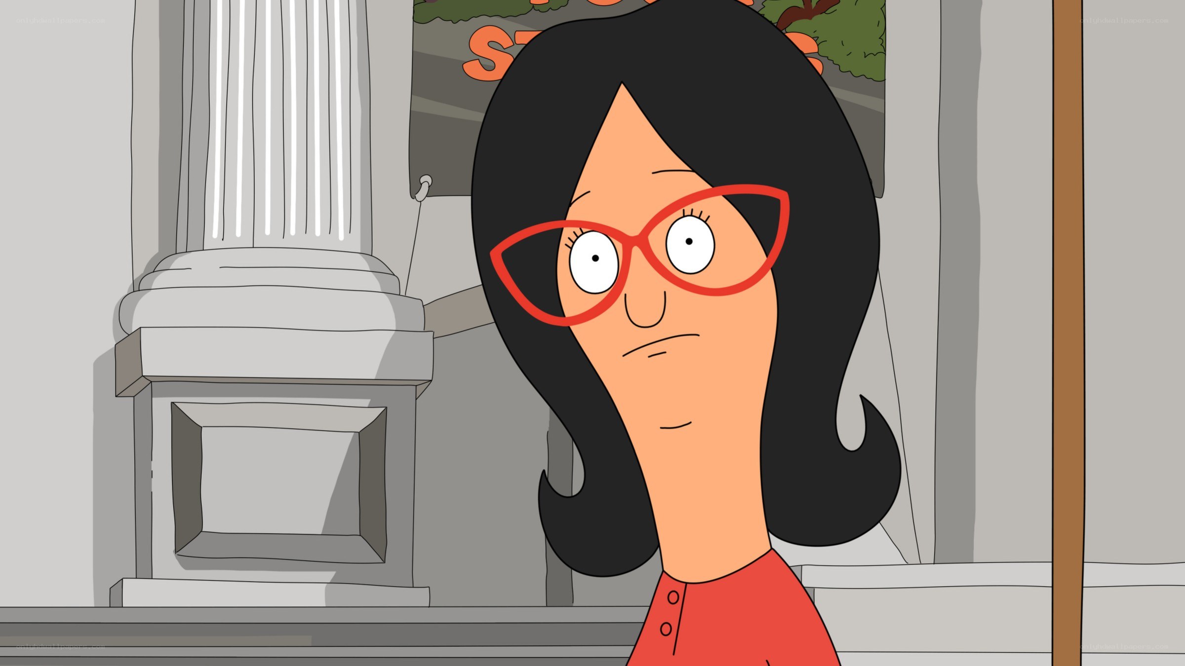 Linda Belcher in red glasses