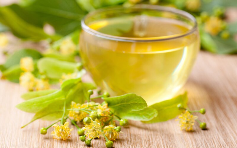 Linden Tea in Glass Cup