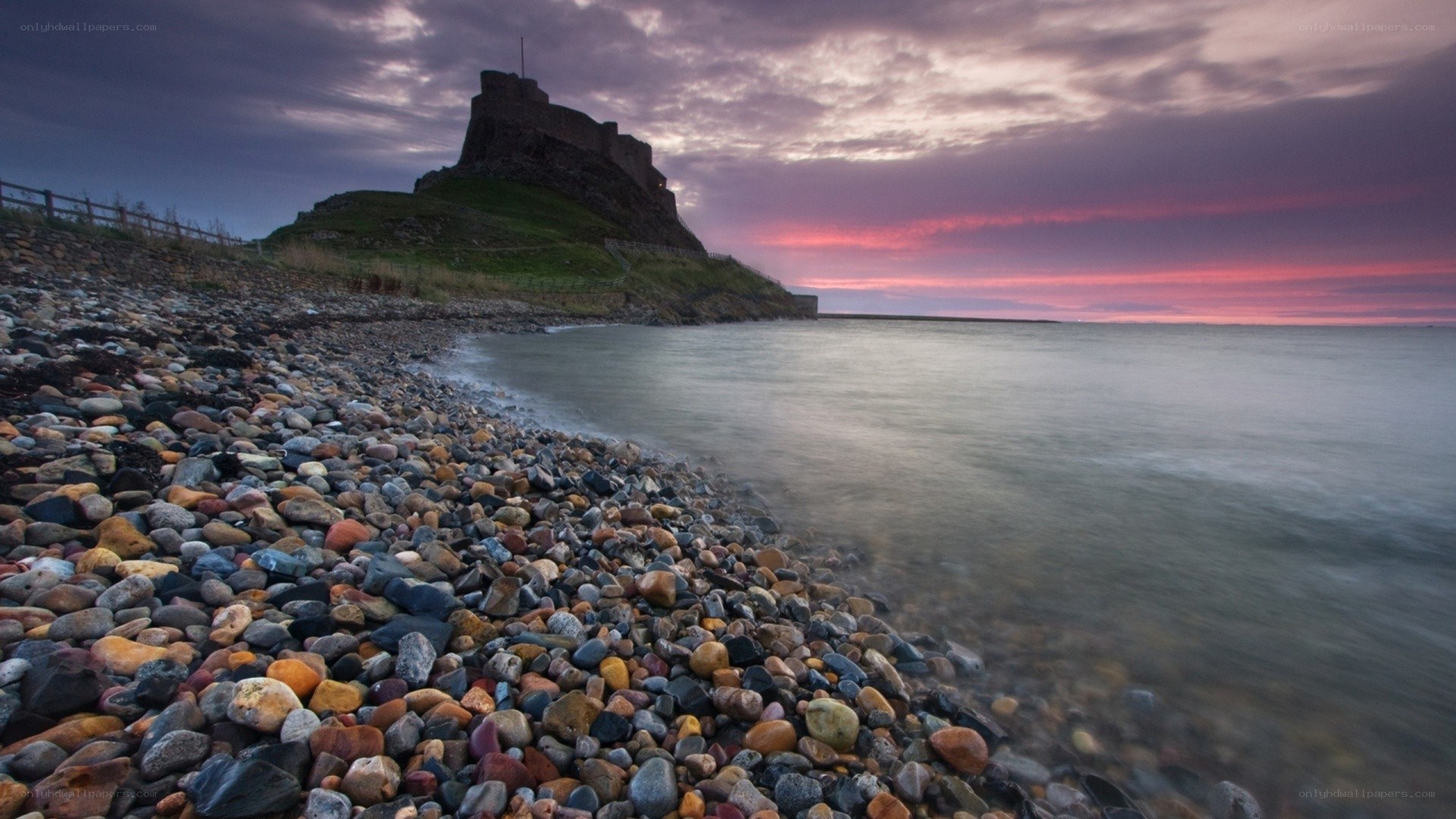 Lindisfarne Castle at sunset