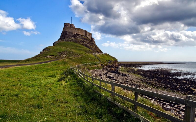 Lindisfarne Castle on a sunny day