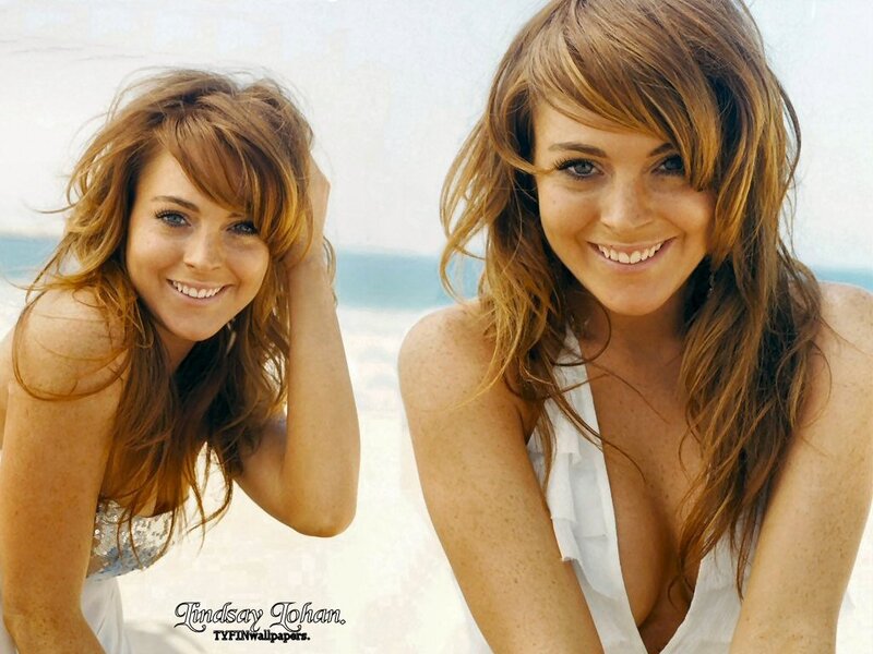 Lindsay Lohan at the beach