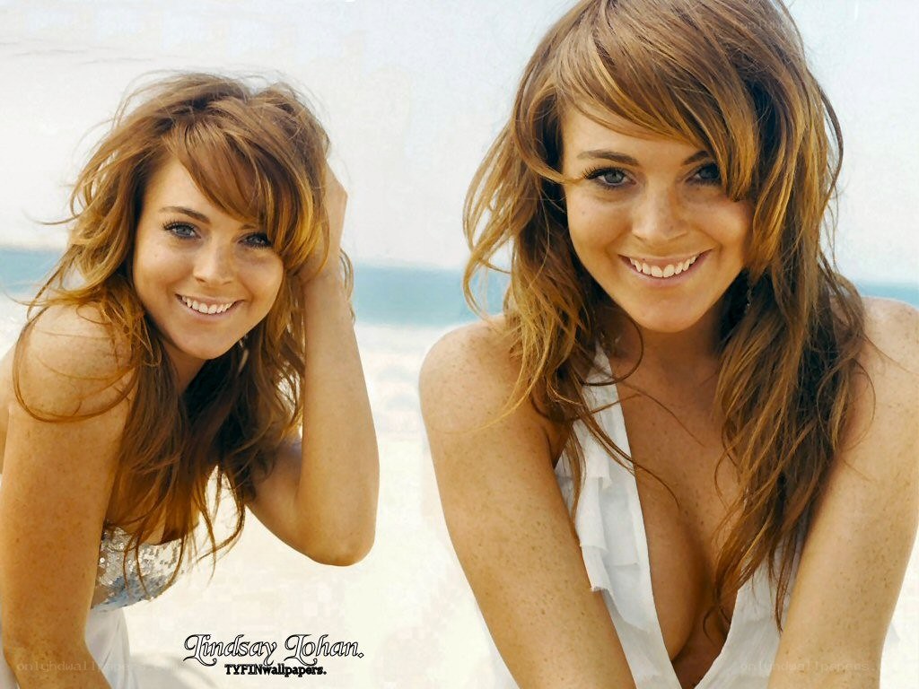 Lindsay Lohan at the beach