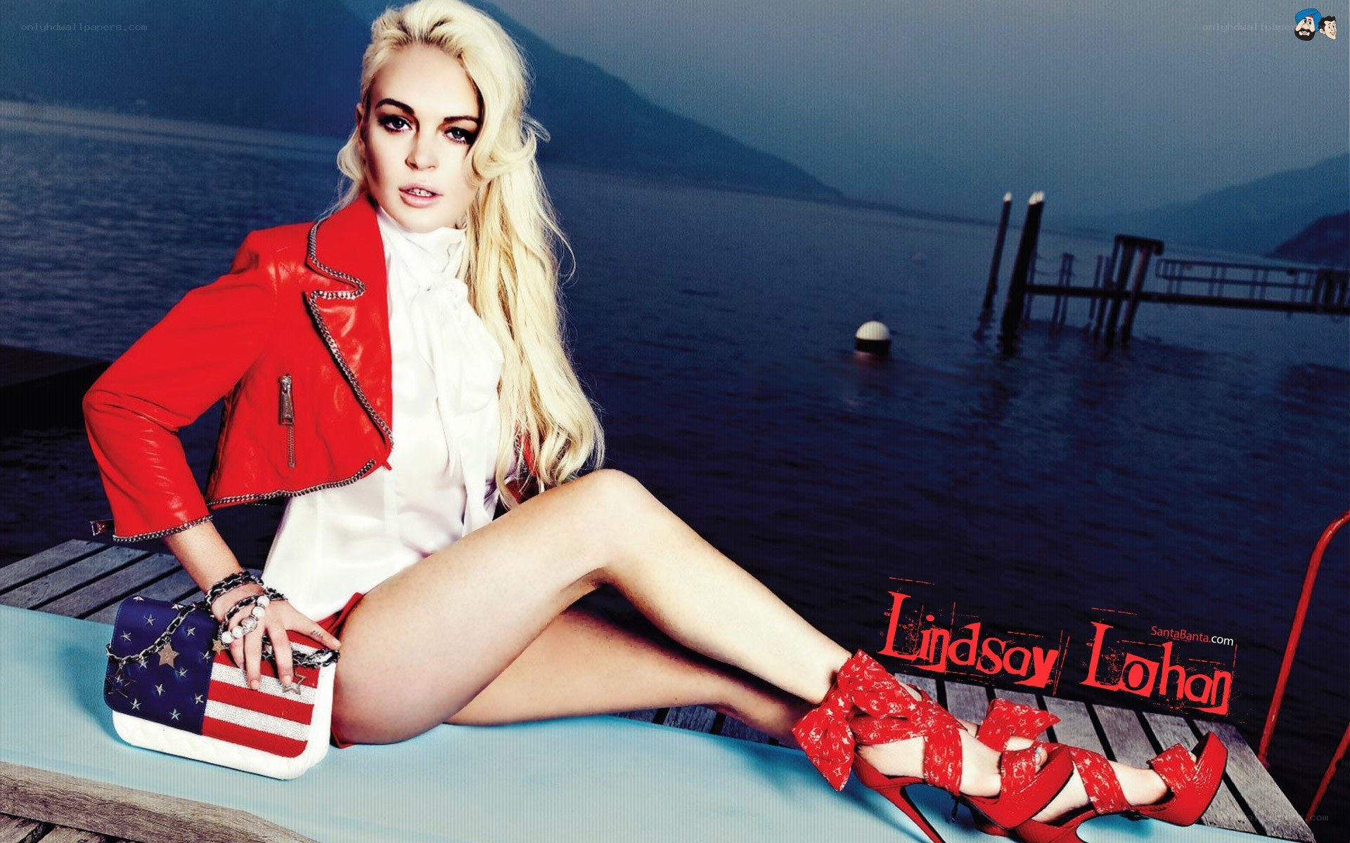 Lindsay Lohan by water
