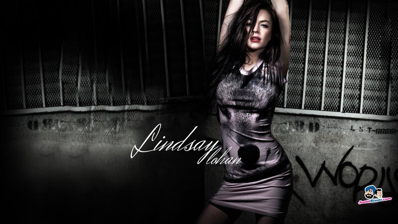 Lindsay Lohan in a dark setting
