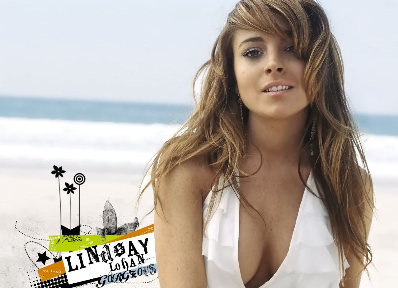 Lindsay Lohan on the beach