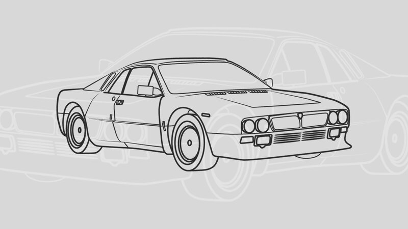 Line Drawing of a Car