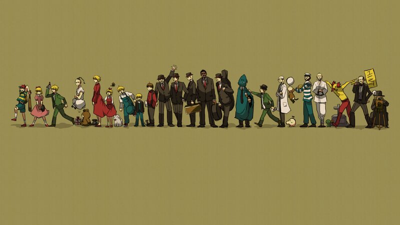 Line of Animated Characters — Brown