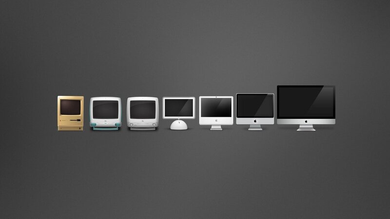 Line of Apple Computers — Gray