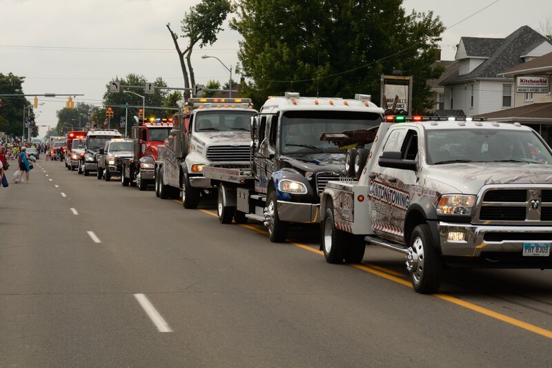Line of Tow Trucks