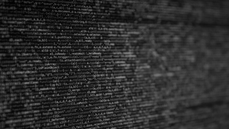 Lines of Code on Screen — Black, Technical