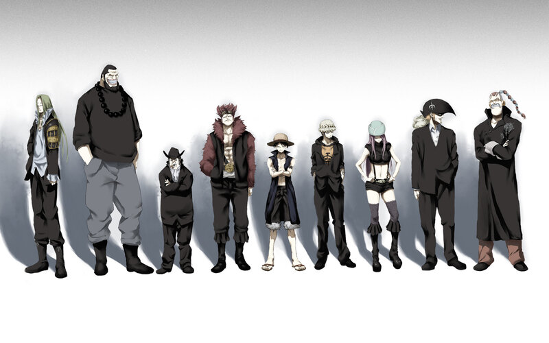 Lineup of Anime Characters — Black