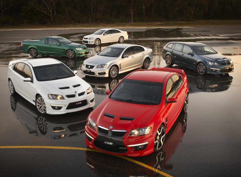lineup of HSV performance cars