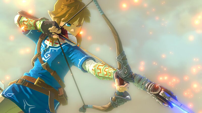 Link Aiming a Bow — Blue