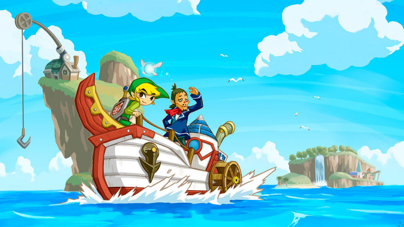 Link and a friend on a boat