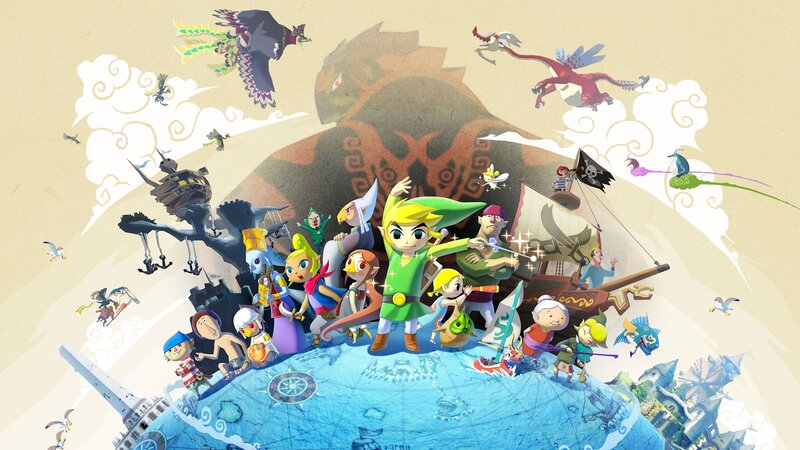 Link and Allies on Map — Blue, Adventurous, Digital Art