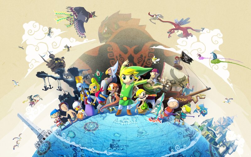 Link and Allies on Map — Blue, Adventurous